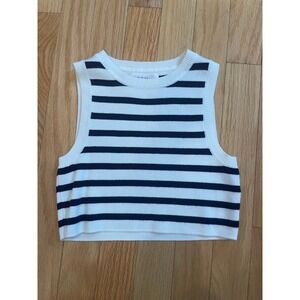 Zara Kids Girls Striped Sleeveless Knit Sweater Vest Top Cropped Size‎ 6 7